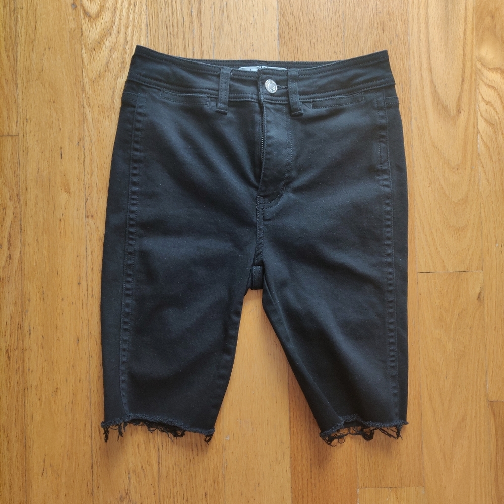 Free People Black Bermuda Denim Shorts